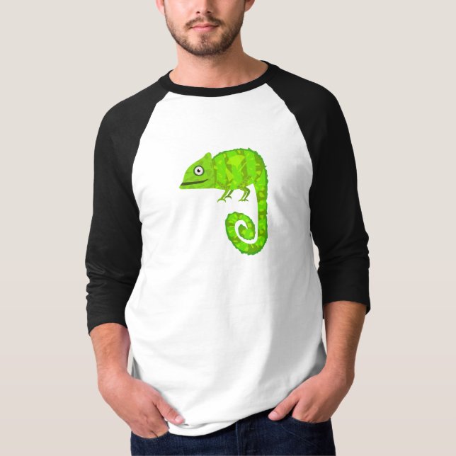 Camiseta Camaleão verde fofo (Frente)