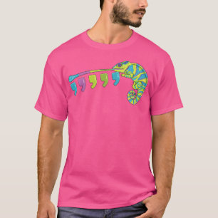 Camiseta Camaleão Vírgula Camaleão Mudando de Cor