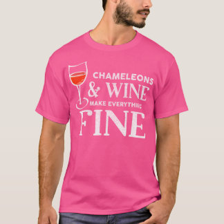 Camiseta Camaleões E Vinhos Fazem Tudo Bela Camaleão
