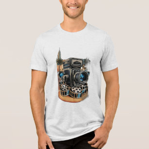 Camiseta câmara de filme vintage