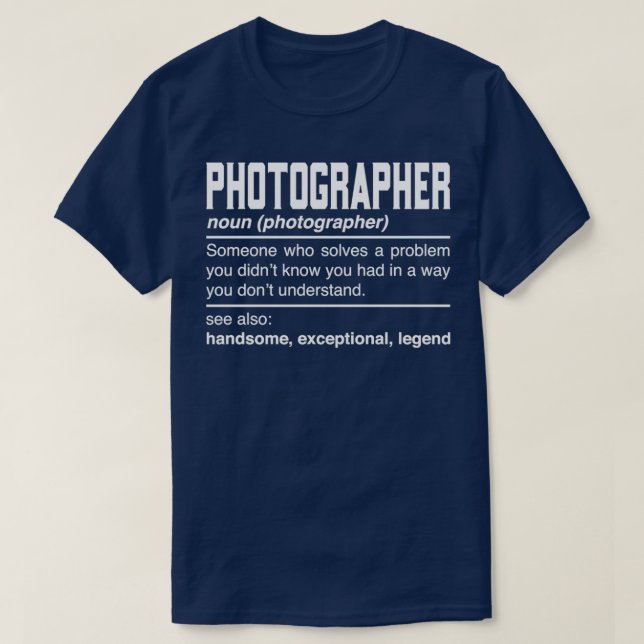 Camiseta Câmara Fotográfica Design de Definição (Frente do Design)