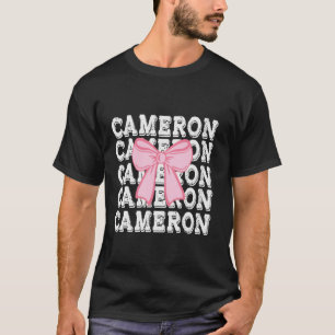 Camiseta CÂMARA Nome Coquette Grande Rosa Arco Simples Gir