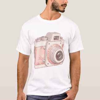 Camiseta câmara vintage com flor