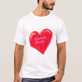 Camiseta Camarada Bestie Love Heart Dia de os namorados