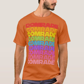 Camiseta Camarada Rainbow Retro Style Typografia Design