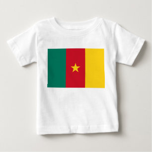 Camiseta Camarão-bebê com bandeira dos Camarões