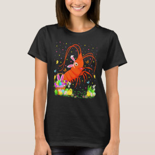 Camiseta Camarão de Páscoa Caça ao Coelho Ovo Camarão de Pá