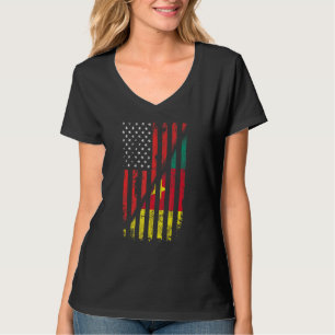 Camiseta Camarões American Flag Retro Style Usa Camarões