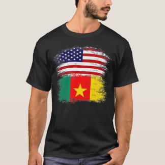 Camiseta Camarões American Flag Vintage Retro Gift
