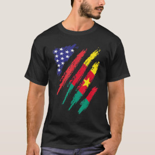 Camiseta Camarões American Grown Flag USA Patrimônio Patrió
