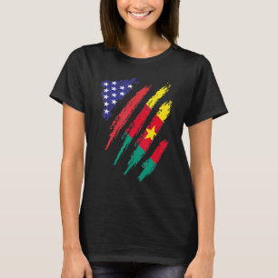 Camiseta Camarões American Grown Flag USA Patrimônio Patrió