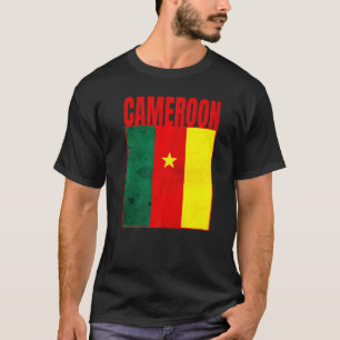 Camiseta Camarões Bandeira País Africano Retro Vintage Grun