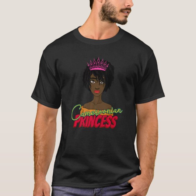 Camiseta Camarões Camarões África Orgulhosa Princesa Rainha (Frente)