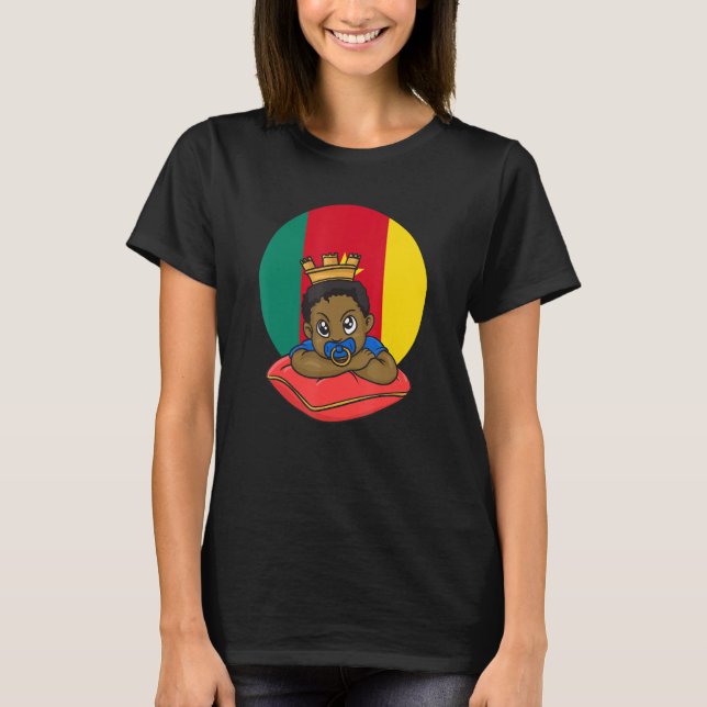 Camiseta Camarões Camarões África Orgulhosa Príncipe Filho (Frente)