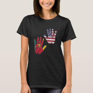 Camiseta Camarões Camarões América Americana Flag Hand Mi