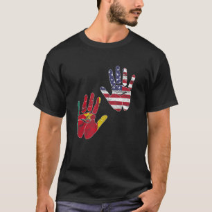 Camiseta Camarões Camarões América Americana Flag Hand Mi