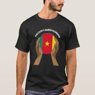 Camiseta Camarões Camaroneses Orgulhosos Amam Bandeira Mão