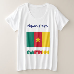 Camiseta Camarões e Camaronesa Bandeira Personalizada