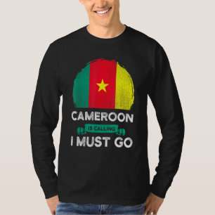 Camiseta Camarões Está Ligando Para Eu Ir Bandeira Camarões