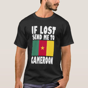 Camiseta Camarões Flag Design Se perdido me envie para Cama