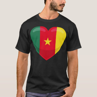 Camiseta Camarões Flag Heart