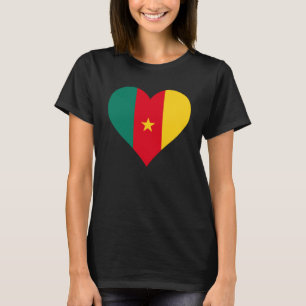Camiseta Camarões Flag Heart Camarões Love Camarões