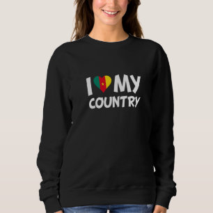 Camiseta Camarões Flag Heart I Love My Country Africa