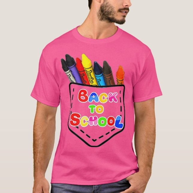 Camiseta Camarões No Bolso De Volta À Escola (Frente)