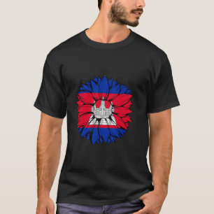 Camiseta Cambodia Bandeira Girassol Orgulho Cambojano Cambo