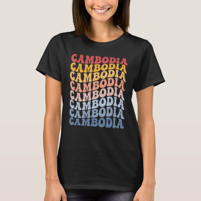 Camiseta Cambodia Groovy Retro Cambodian (Frente)