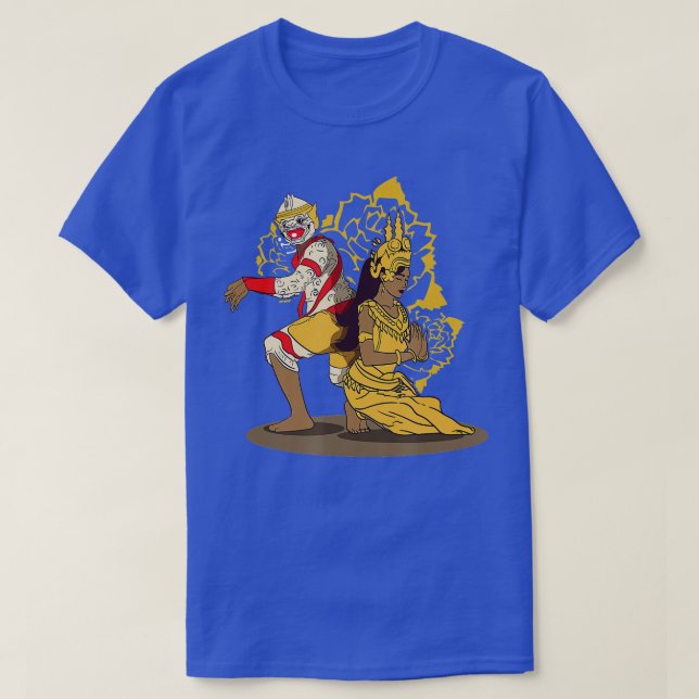 Camiseta Cambodja Khmer tradicional Dance Reamker (Frente do Design)