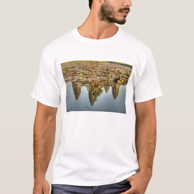 Camiseta Camboja, Angkor Wat. Reflexo do templo (Frente)