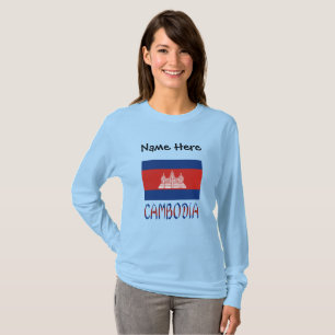 Camiseta Camboja Bandeira Cambojana Nome Personalizado