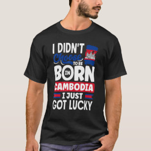 Camiseta Camboja: Bandeira do Camboja Eu Acabei De Ter Sort