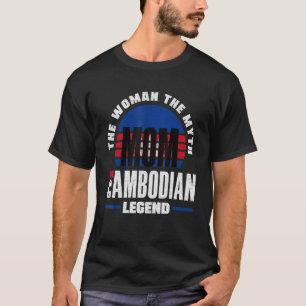 Camiseta Camboja: Dia de as mães de bandeira do Camboja
