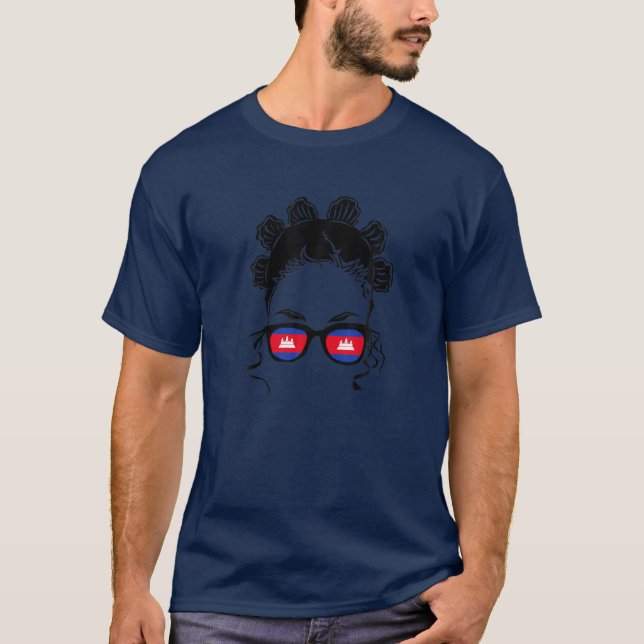 Camiseta Camboja: Khmer Sunglass Flag Day (Frente)