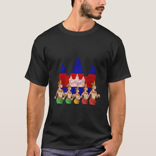Camiseta Camboja Khmer Tradicional Dança Apsara (Frente)