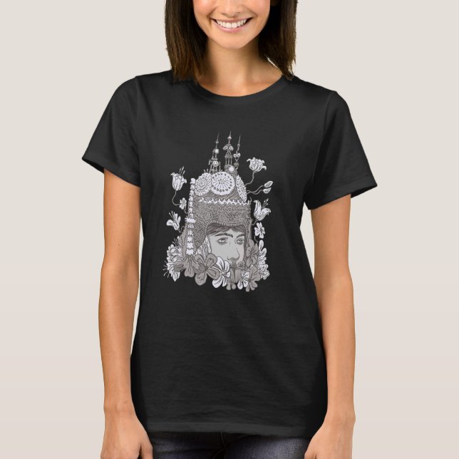 Camiseta Camboja Khmer Tradicional Dança Apsara (Frente)