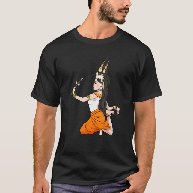 Camiseta Camboja Khmer Tradicional Dança Apsara (Frente)