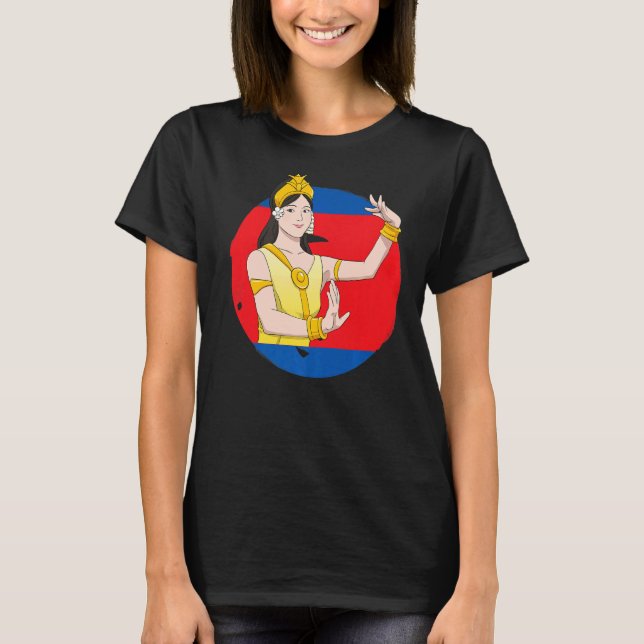 Camiseta Camboja Khmer Tradicional Dança Apsara (Frente)