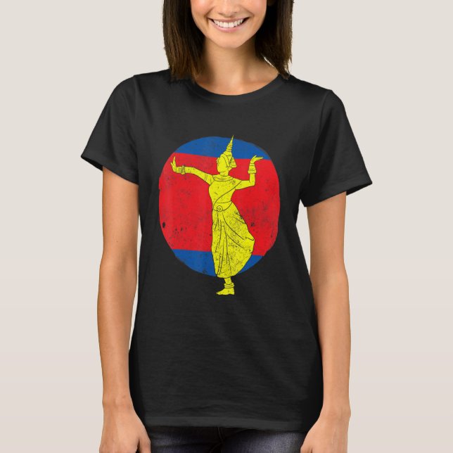 Camiseta Camboja Khmer Tradicional Dança Apsara (Frente)