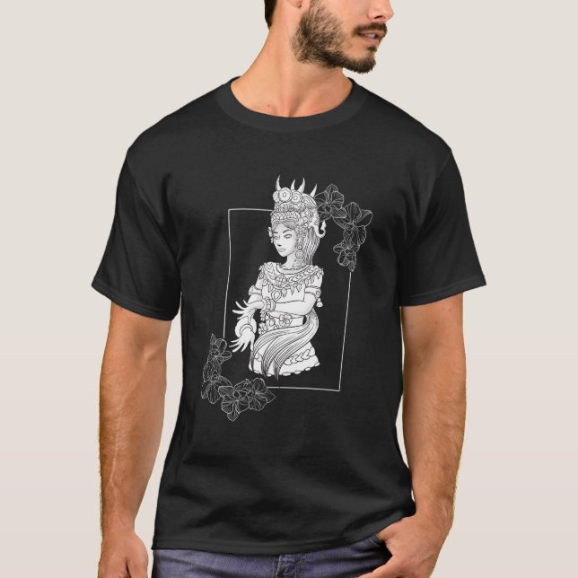 Camiseta Camboja Khmer Tradicional Dança Apsara (Frente)