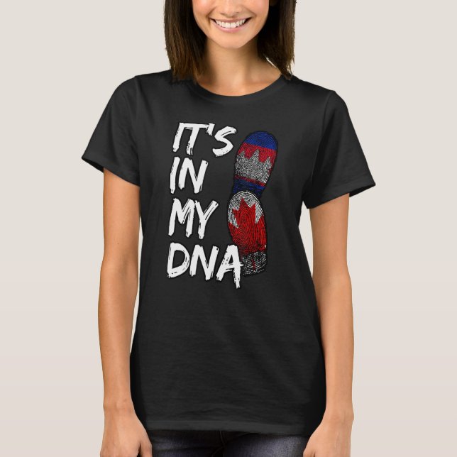 Camiseta Camboja: Orgulho do Canadá Khmer Fla canadense (Frente)