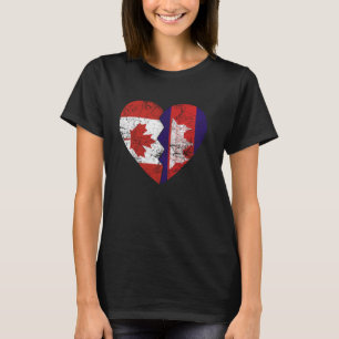 Camiseta Cambojano canadense Flags Heart Canada Cambodja Ro