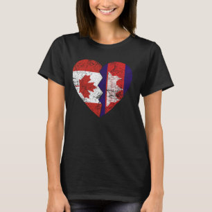 Camiseta Cambojano canadense Flags Heart Canada Cambodja Ro