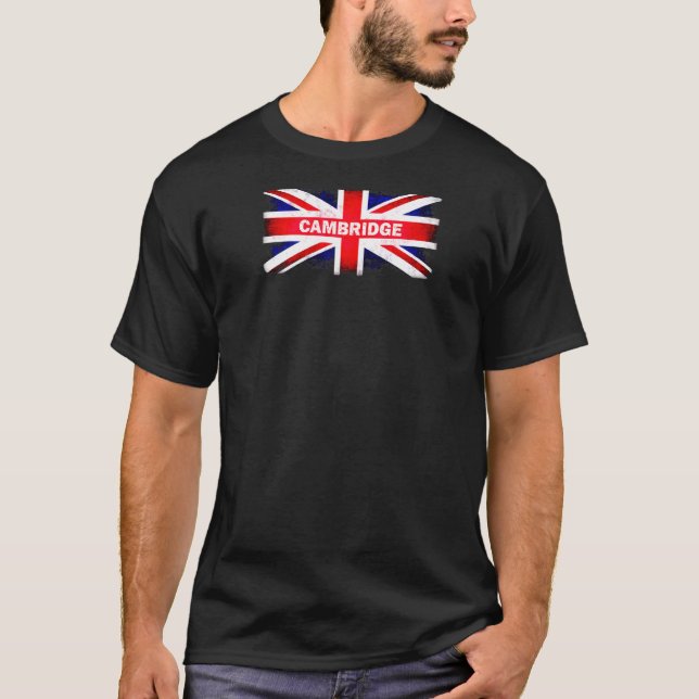 Camiseta Cambridge County England Uk British Flag Raglan (Frente)