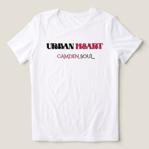 Camiseta CAMDEN CITY LOVE URBAN HEART Preto Carmesim Femini