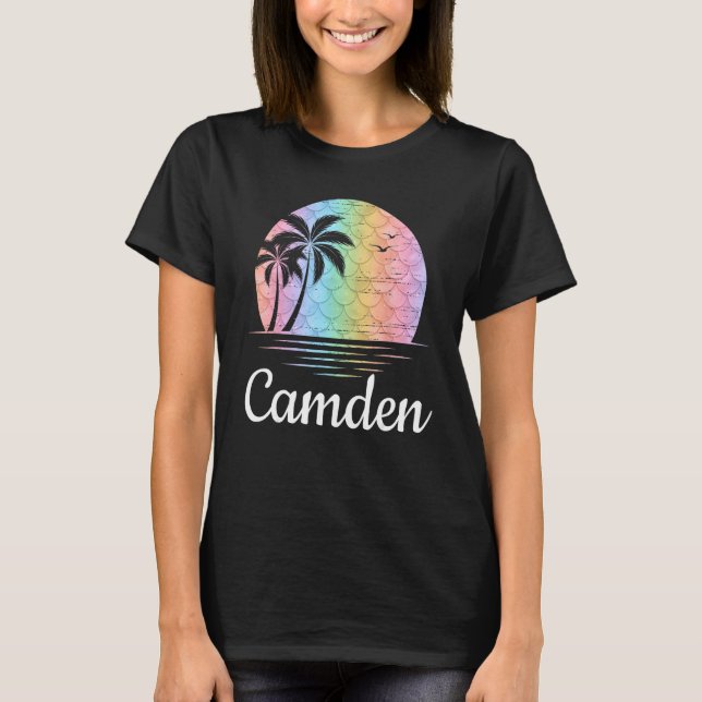 Camiseta Camden Maine Mermaid Beach Vacation Family Matchin (Frente)