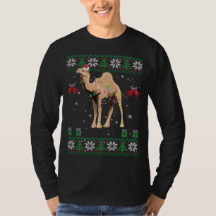 Camiseta Camel Christmas Sweater Trees Lights Ornament Veio