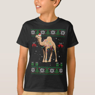 Camiseta Camel Christmas Sweater Trees Lights Ornament Veio